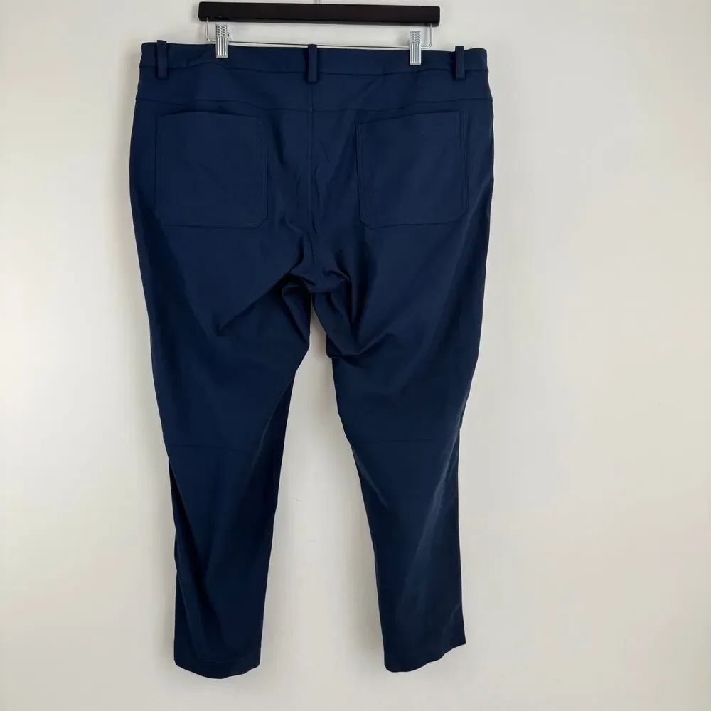 Lululemon Pants Men's 40 x 27 Measured Hemmed Active Travel Trousers Navy Blue